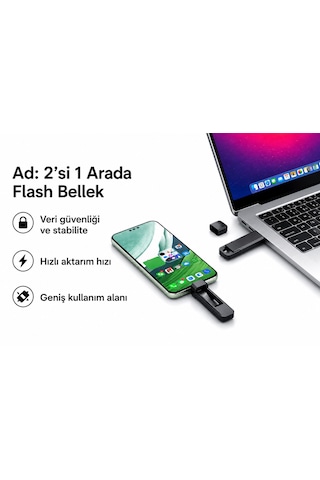 512 Gb Katı Hal Usb Bellek Usb 3.2 + Type-c Çift Girişli Taşınabilir Flash Bellek Telefonda Bilgisayara Aktarma Yüksek Hızlı Dayanıklı Ve Çok Korumalı Ssd Korumalı Darbeye Dayanıklı Anti Manyetik 1 Adet