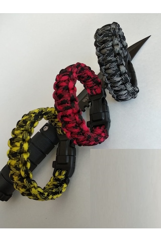 Paracord Ateş Başlatıcılı Paraşüt Ipi Bileklik Çok Renkli
