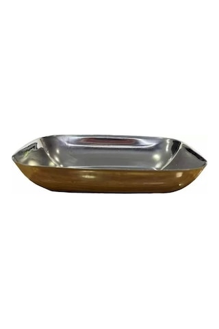 Kısmet Ky12 Çelik Kare Kayık Tabak 304 Kalite 12 Cm Gri