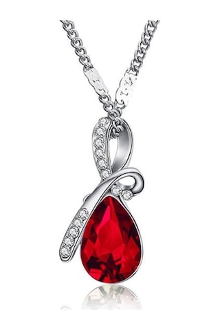 Saatcaddesi Dönence Renkli Kristal Taşlı Bayan Kolye