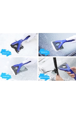 Adet Araba Cam Kar Küreği Çok İşlevli Kar Buz Don Küreği Silecek Koruma Kaymaz Saplı Kış Kar Kazıyıcı