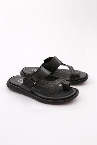 Dgn Hakiki Deri Comfort Rahat Taban Erkek Terlik 806 806-2690-R11294 Siyah