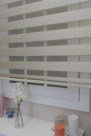 Krem Bambu Kumaş Zebra Stor Perde Etek Dilimsiz 1. Kalite Krem