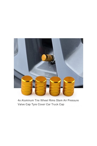 Neevoyu 4 Adet Aluminyum Jant Valf Kapağı, Roket Desenli, Su Geçirmez, Sıcak/soğuk Dayanıklı, Evrensel Uyumlu Oto, Araba, Bisiklet - Altın