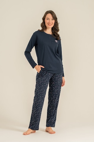 Arnetta Kadın Shine Bright Little Star Lacivert Uzun Kol Pijama Takım Ar3775-s-v2 Ar3775-s-v2