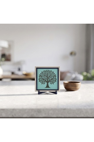 Hayat Ağacı Silüetli Modern Dekoratif Obje, İç Mekanlar İçin Minimalist Aksesuar 10x10 Cm