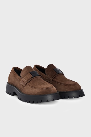 Guess Gorizia Deri Logolu Makosen Ayakkabı Fmtzıasue14 Erkek Ayakkabı Fmtzıa Sue14 Brown Kahve