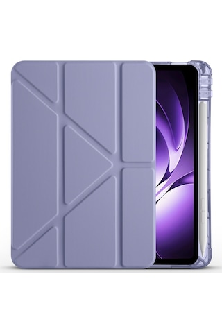 Xiaomi Pad Mini 8.8 İnç İle Uyumlu Kalem Bölmeli Uyku Modlu Katlanabilir Trifolding Tablet Kılıfı Kapaklı Kılıf
