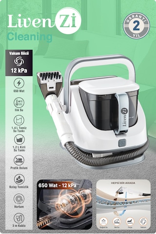 Livenzi Jjb-737-ıı Koltuk Halı Yıkama Ve Leke Çıkartma Makinesi-beyaz