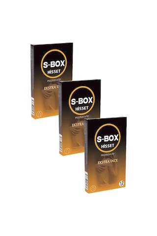 S-Box Hisset Ekstra İnce Prezervatif 12'li x 3