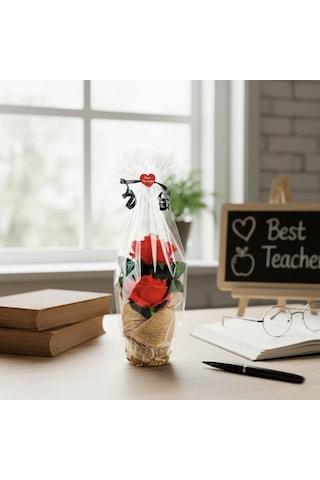 Kraponlu Çiçek Aranjmanı - Öğretmenler Günü Hediyesi