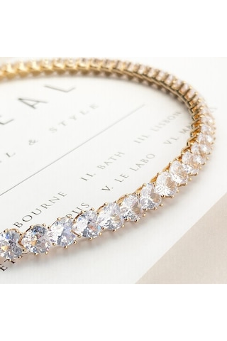 Choker Kolye Kalp Su Yolu Esnek Kelepçe Model Yüksek Kalite 316 L Çelik Gold 39 Cm Gold