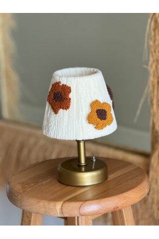 Punch Kadife Masa Lambası Alt Eskitme Gold Kablosuz Masa Üstü