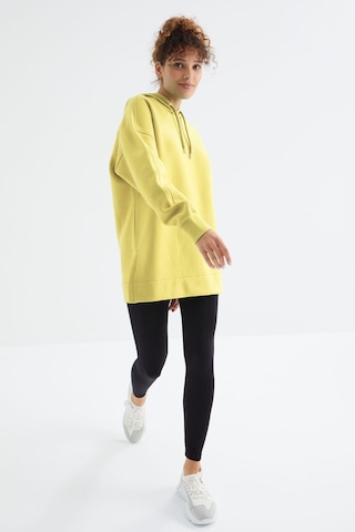 Tommy Life Limon Reglan Kol Basic Kapüşonlu Oversize Sweatshirt Tunik - 97242 Limon Sarısı