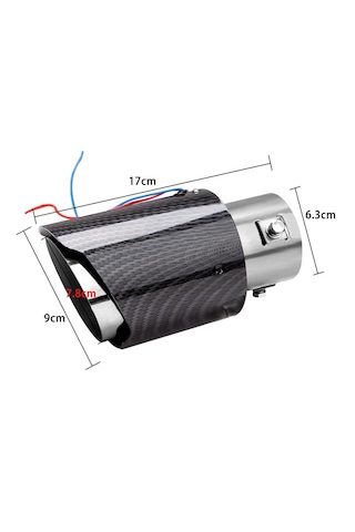 Karbon Fiber Tasarım Modifiye Işıklı Egzoz Ucu - Mavi & Kırmızı Işık