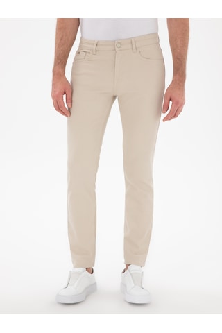 Cacharel Bej Slim Fit Pamuk Karışımlı Jean Pantolon
