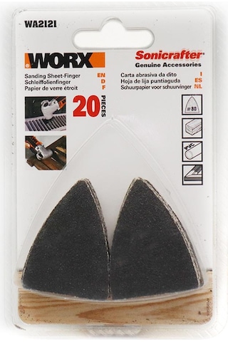 WORX WA2121 Çok Amaçlı Raspalama Makinası İçin 34x34mm 20Adet 80Kum Cırtlı Universal Parmak Zımpara Kâğıdı