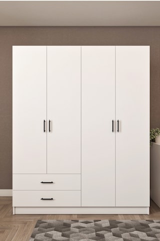 Ases Mobilya Ases Hdf5358 Genç Odası Gardırop Ve Çalışma Masası Hediyeli Beyaz - Safir Meşe Beyaz
