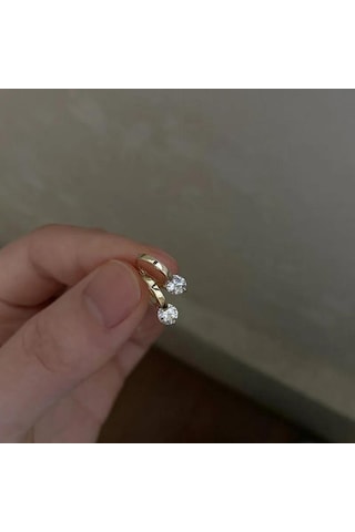 Tek Taş Halka Gold Küpe Şıklığı Ve Zarafeti Bir Arada