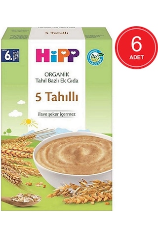 Hipp Organik 5 Tahıllı Tahıl Bazlı 6+ Ay Kaşık Maması 6 x 200 G