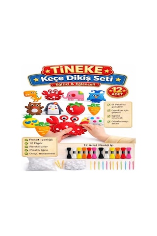 Tineke 12 Adet Çocuklar Için Kendin Yap Montessori Keçe Dikiş El Sanatları Seti 3 Yaş Üzeri Çocuklar Için