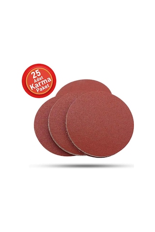 25 Adet Cırt Zımpara Spiral Avuç İçi Taşlama 115 mm Harman Paket