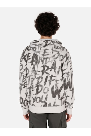 Colin's Colins Normal Kesim Kapüşonlu Baskılı Gri Erkek Sweatshirt Cl1070908 Açık Gri