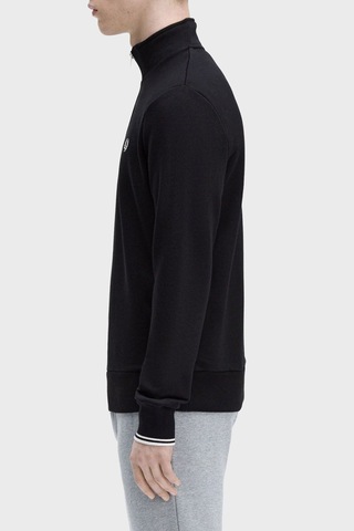 Fred Perry M3574 Half Zip Erkek Sweatshirt Siyah-Beyaz