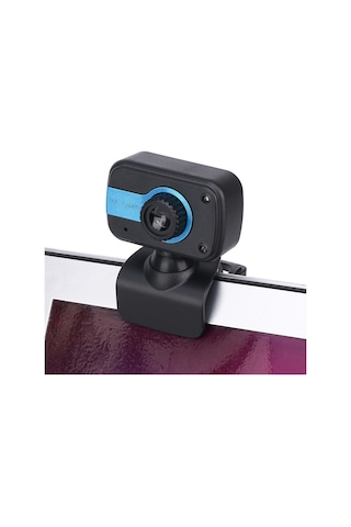 Vkemall Usb 2.0 Usb Kamera, 640x480 Çözünürlük, Dahili Mikrofon, Klip Tabanlı, Video Konferans/online Ders İçin - Siyah-mavi