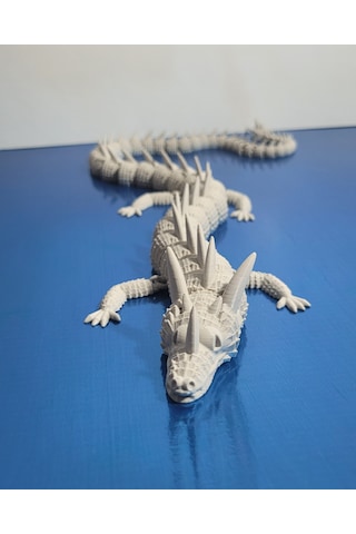 55 Cm Büyük Boy 3d Baskı Beyaz Ejderha Figürü Eklemli Dragon Biblo Dekoratif Koleksiyon Ürünü