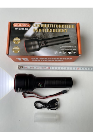 Gold Orion Tg Led En Güçlü Son Teknolojik Fener Siyah