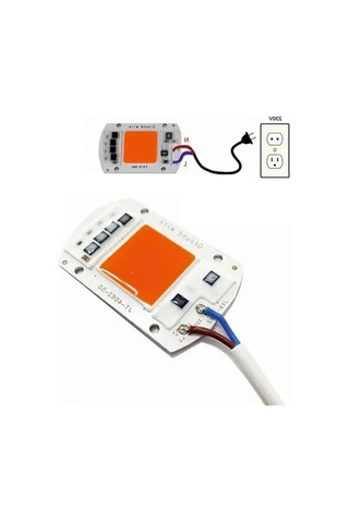 220v 50w Bitki Büyütme Ledi, Tüm Işık Spektrumlu Klemensli Açık Bej
