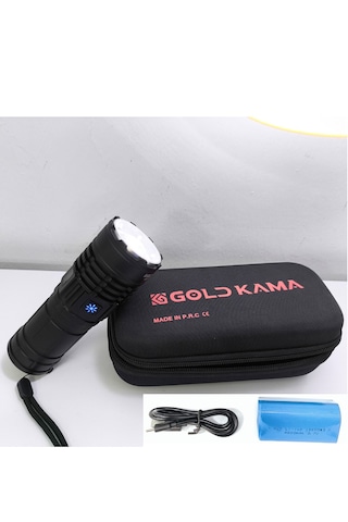 Gold Km T406 Şarjlı El Feneri 100w Işık Gücü Zoomlu 8800 Mah 5mod