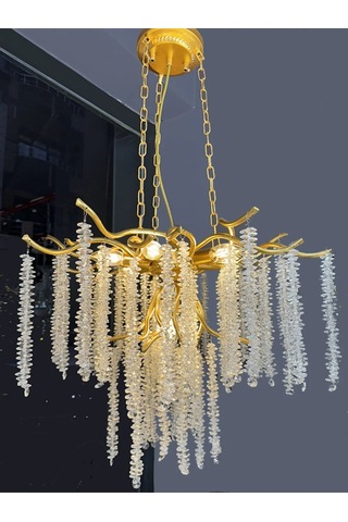 Luxury Serip Avize-sarmaşık Kristal Taşlı Lüx Avize Salon-lobi-ot 1 Adet