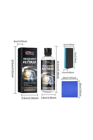 Fortunelane Far Ampulü Giderici: Kırık Tamiri, Parlaklık Artırma, Koruyucu Film - 100ml + Mendil + Sponge