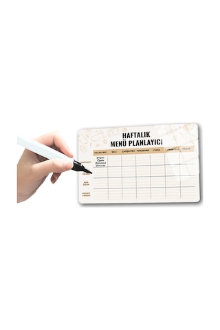 Cam Magnet Buzdolabı Manyetik Planlayıcı Yatay 20cm X 30cm