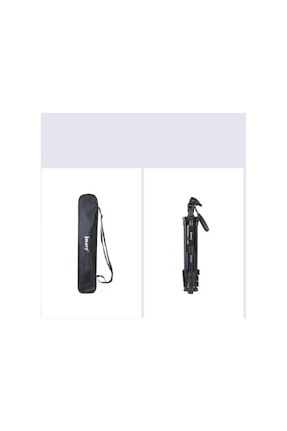 Jmary KP2274 Tripod 147 cm 3 Kademeli Profesyonel Oynar Başlık - ZORE-262650 Siyah