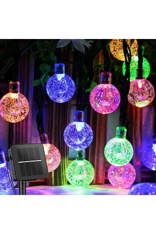 50 Led 7 Metre Kristal Top Solar Led Işık Renkli Güneş Enerjili