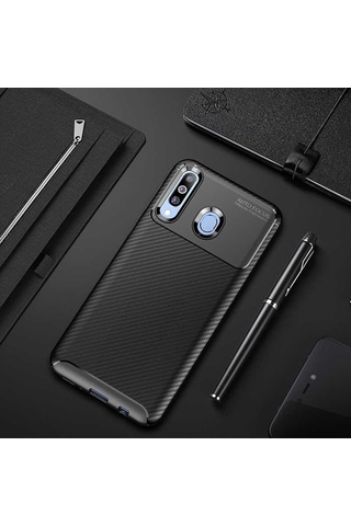 Samsung Uyumlu Galaxy M30 Kılıf Zore Negro Silikon Kapak-Siyah