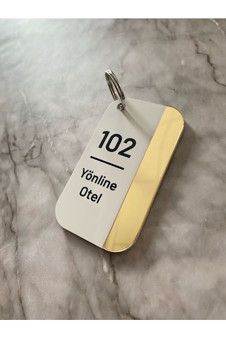 Beyaz&gold Pleksi Kişiselleştirilebilir Otel Bungalov Apart Anaht