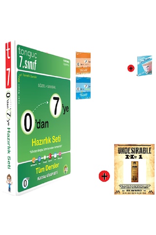 Tonguç Akademi 7. Sınıf 0 dan 7 ye Hazırlık Seti En Son Baskı Yeni + Test Kitabı Hediye + Kişiye Özel İsimli Ahşap Harry Potter Kitap Ayracı Hediye