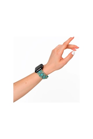 Hippi Charm Siyah Örgü Apple Uyumlu Watch Kordonu 38-40-41 Mm