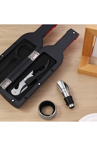 Yystore Şarap Tirbuşon 3 Parçalı Set Ts-19872 Yaratıcı Depolama Seti Siyah