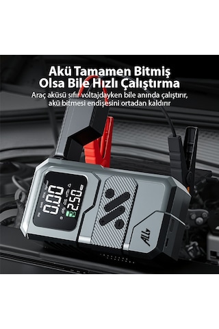 Ally St-9654 Taşınabilir Göstergeli Araç Lastik Şişirme Ve Starter Akü Takviye Seti