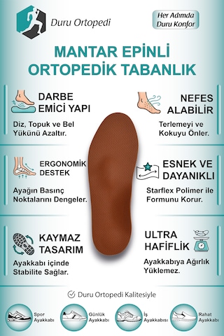 Ortopedik Man.tar Tabanlık Epinli 1 Çift