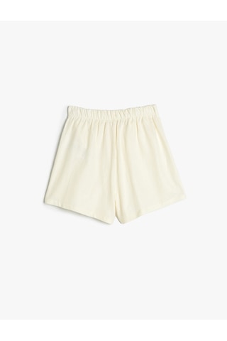 Koton Keten Şort Etek Beli Lastikli Beyaz 4skg40170aw Beyaz