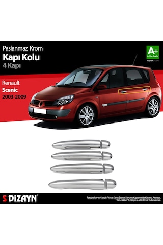 S-Dizayn Renault Scenic 2 Krom Kapı Kolu 4 Kapı 2003-2009 P. Çelik