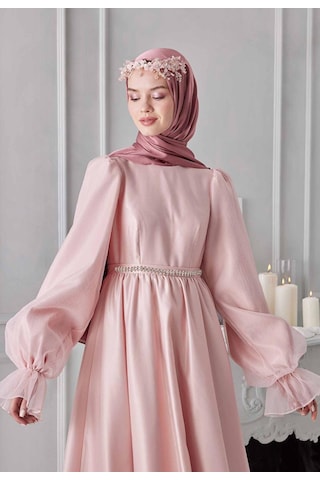 Gesshop Kadın Abiye Janjan Şal Gül Kurusu - Pembe