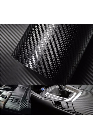 Siyah Karbon Kaplama Folyo - Hava Kanallı 152Cm X 50Cm