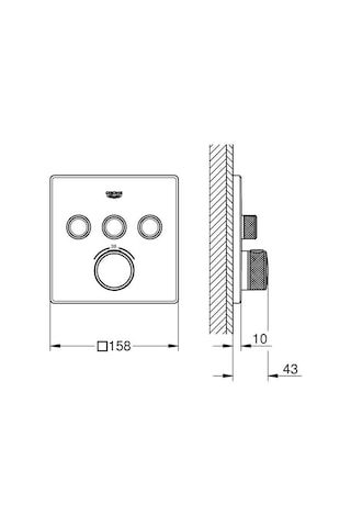Grohe 29126al0 Smartcontrol Üç Valfli Akış Kontrollü, Ankastre Termostatik Duş Bataryası Siyah